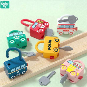 Planet Gates Children Montessori Toys for Babies 1 to 2 3 Years Educational Toys Locks Keys Match Set Early Learning Game Juguetes Bebes