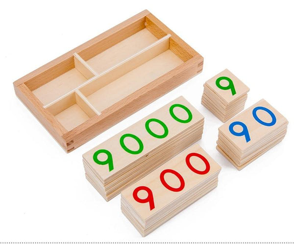Planet Gates Children's wooden montessori numbers 1-9000 learning card math teaching aids preschool children early education educational toys