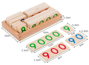 Planet Gates Children's wooden montessori numbers 1-9000 learning card math teaching aids preschool children early education educational toys