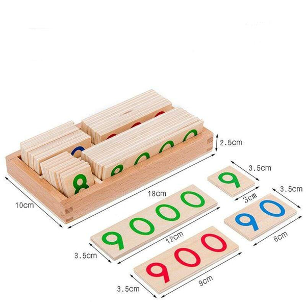 Planet Gates Children's wooden montessori numbers 1-9000 learning card math teaching aids preschool children early education educational toys
