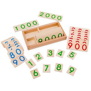 Planet Gates Children's wooden montessori numbers 1-9000 learning card math teaching aids preschool children early education educational toys