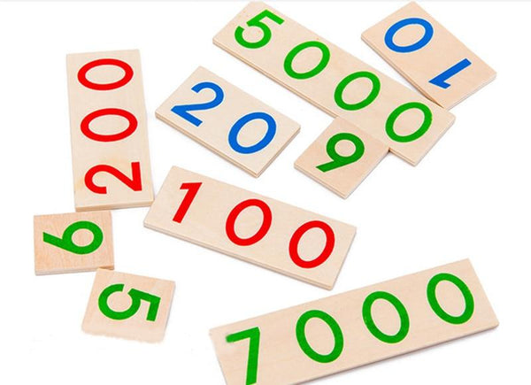 Planet Gates Children's wooden montessori numbers 1-9000 learning card math teaching aids preschool children early education educational toys