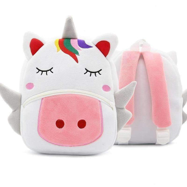 Planet Gates Children School Backpack Cartoon Rainbow Unicorn Design Soft Plush Material For Toddler Baby Girls Kindergarten Kids School Bags