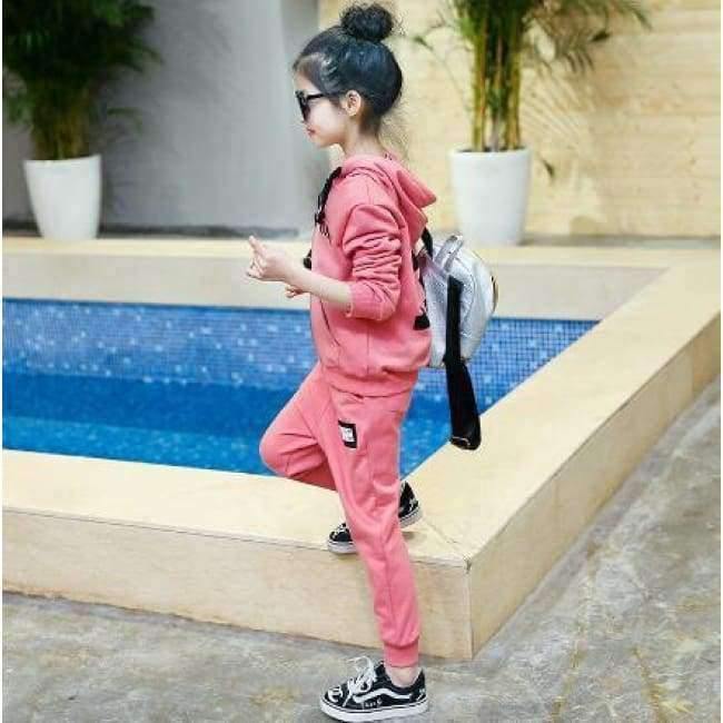 Planet Gates Children Sport Suits Teenage Girls Clothing Sets  Spring Autumn Kids Tracksuits Hooded Coat +Pants 2pcs Clothes