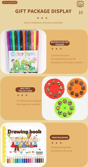 Planet Gates Children Toys Projection Drawing Set Kids Book Сoloring Pen Tools Montessori Set Baby Learning Educational Gifts Toy For Girl