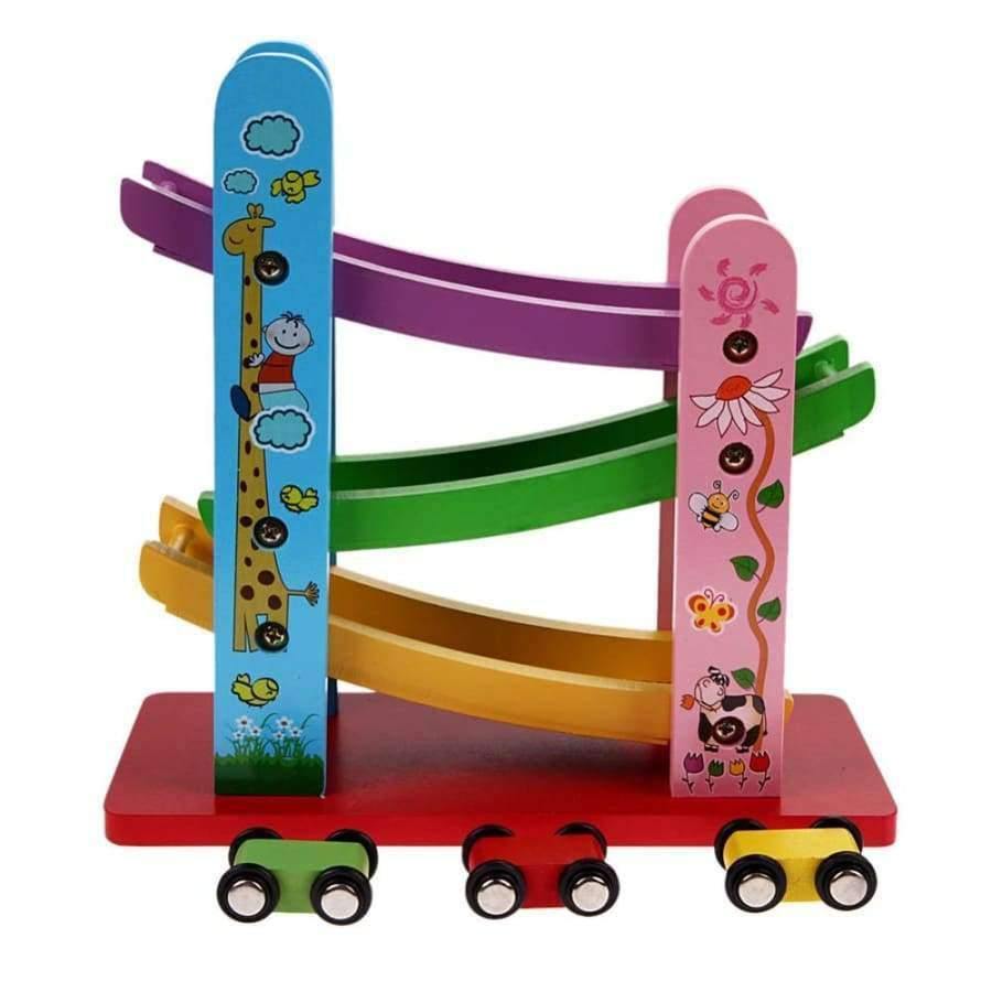 Planet Gates Children Trolley Track Classic Toys Slippery Car Color Design Environmentally Wooden Toys For Slippery Car