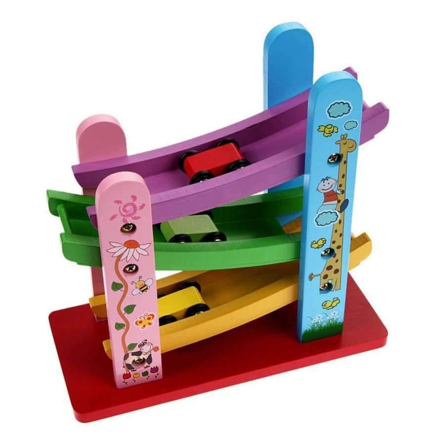 Planet Gates Children Trolley Track Classic Toys Slippery Car Color Design Environmentally Wooden Toys For Slippery Car