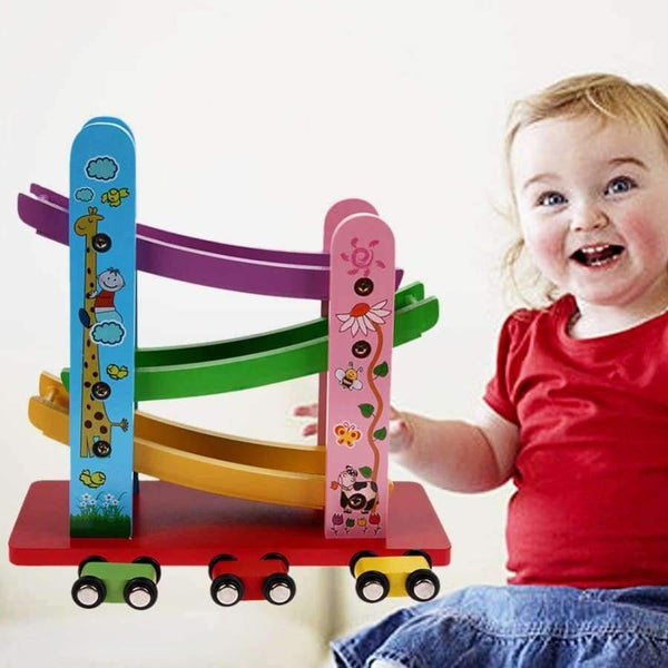 Planet Gates Children Trolley Track Classic Toys Slippery Car Color Design Environmentally Wooden Toys For Slippery Car