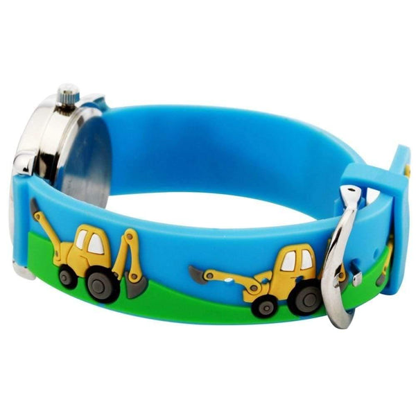 Planet Gates Children Watches Hot Sale 3D Cartoon Excavator Silicone Bracelet Wristwatch Fashion Student Kids Watch Boys Gifts