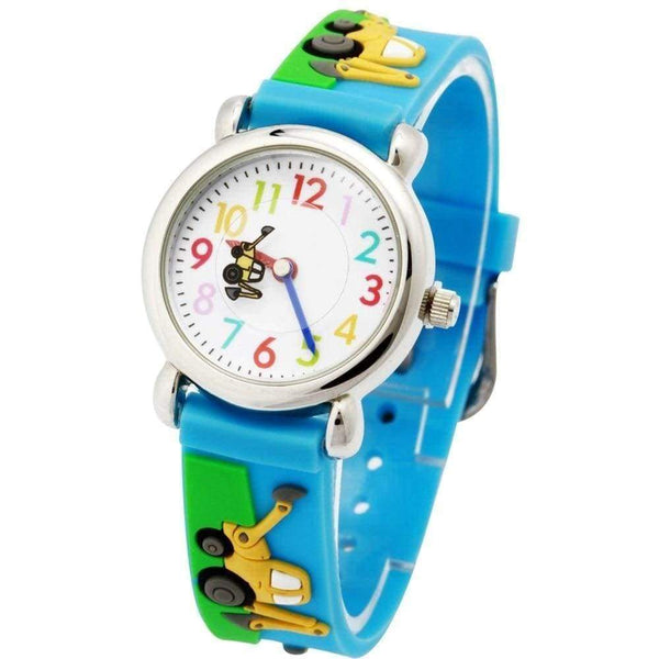 Planet Gates Children Watches Hot Sale 3D Cartoon Excavator Silicone Bracelet Wristwatch Fashion Student Kids Watch Boys Gifts