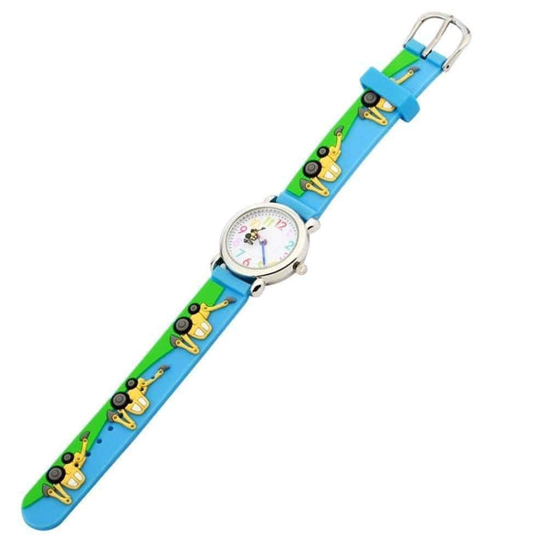 Planet Gates Children Watches Hot Sale 3D Cartoon Excavator Silicone Bracelet Wristwatch Fashion Student Kids Watch Boys Gifts