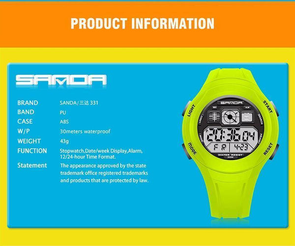Planet Gates Children Watches LED Digital Multifunctional Waterproof Wristwatches Outdoor Sports Watches for Kids Boy Girls #331
