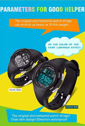 Planet Gates Children Watches LED Digital Multifunctional Waterproof Wristwatches Outdoor Sports Watches for Kids Boy Girls #331