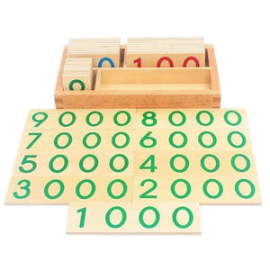 Planet Gates Children Wooden Montessori Number Digital 1-9000 Cards Toys For Students Learning Small Size Educational Early Educational Toys