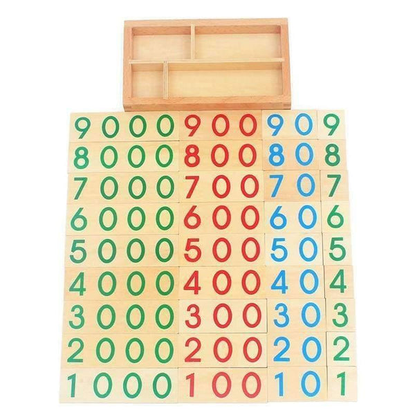 Planet Gates Children Wooden Montessori Number Digital 1-9000 Cards Toys For Students Learning Small Size Educational Early Educational Toys