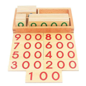 Planet Gates Children Wooden Montessori Number Digital 1-9000 Cards Toys For Students Learning Small Size Educational Early Educational Toys