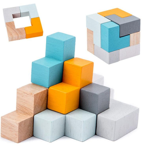 Planet Gates Children Wooden Puzzle Domino Tangram Toys Early Learning Education Intelligence Kids Interactive Game Toys with Retail Box