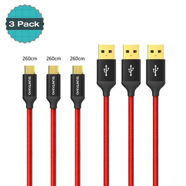Planet Gates China 1 / Black for Android [3 PACK]Micro USB Cable 5V2.5A Fast Charging Cable Suntaiho Nylon Braid USB Cable Data Charger Cable for Samsung Xiaomi LG Phone