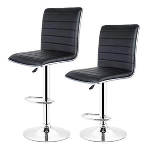 Planet Gates China / 1 pair black JEOBEST 2pcs/Set White/black Bar Chair PU Leather Swivel Bar Stool Height Adjustable Kitchen Counter Pub Striped Chair HWC