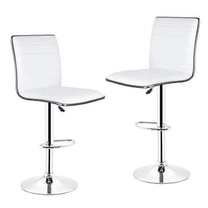 Planet Gates China / 1 pair white JEOBEST 2pcs/Set White/black Bar Chair PU Leather Swivel Bar Stool Height Adjustable Kitchen Counter Pub Striped Chair HWC