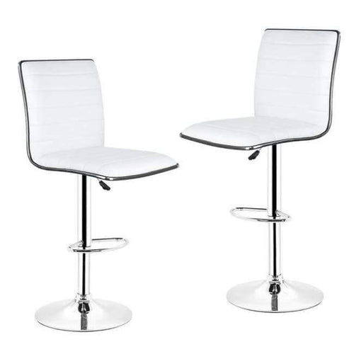 Planet Gates China / 1 pair white JEOBEST 2pcs/Set White/black Bar Chair PU Leather Swivel Bar Stool Height Adjustable Kitchen Counter Pub Striped Chair HWC