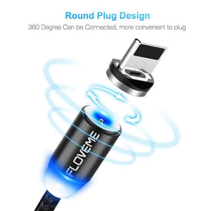 Planet Gates China / 1 Plug 1 Gold Cable / 1m FLOVEME LED Magnetic Micro USB Cable 1M Braided 5V/2A Magnet Charger Phone Cable For Samsung Galaxy S6 S7 Edge Xiaomi Redmi 4X