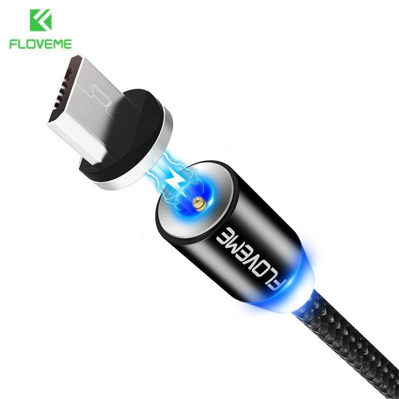 Planet Gates China / 1 Plug 1 Gold Cable / 1m FLOVEME LED Magnetic Micro USB Cable 1M Braided 5V/2A Magnet Charger Phone Cable For Samsung Galaxy S6 S7 Edge Xiaomi Redmi 4X