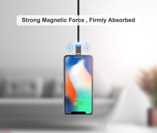 Planet Gates China / 1 Plug 1 Gold Cable / 1m FLOVEME LED Magnetic Micro USB Cable 1M Braided 5V/2A Magnet Charger Phone Cable For Samsung Galaxy S6 S7 Edge Xiaomi Redmi 4X