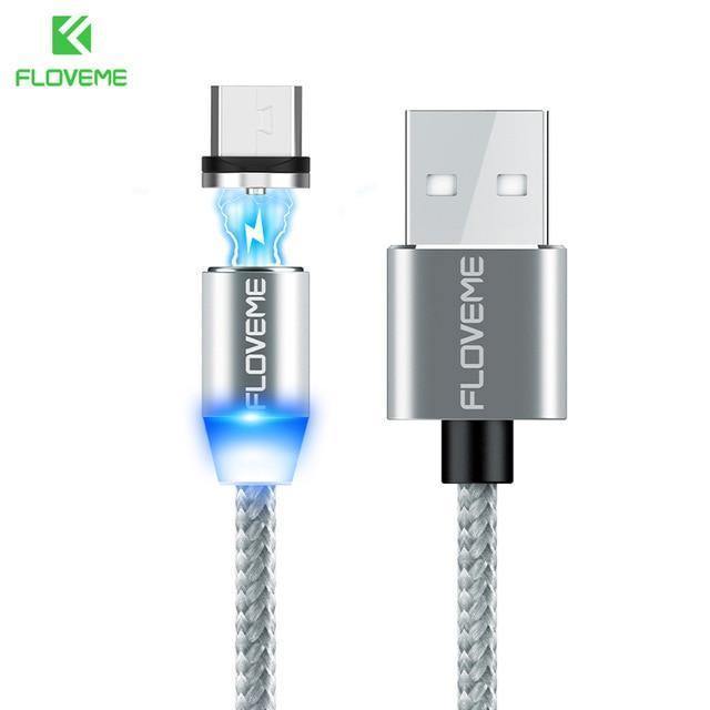 Planet Gates China / 1 Plug 1 Gold Cable / 1m FLOVEME LED Magnetic Micro USB Cable 1M Braided 5V/2A Magnet Charger Phone Cable For Samsung Galaxy S6 S7 Edge Xiaomi Redmi 4X