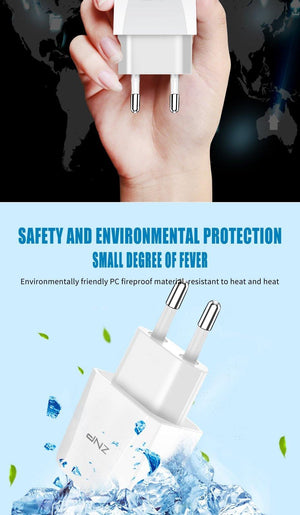 Planet Gates China / 1 Port EU Charger ZNP 2 Ports USB Charger For iPhone X 8 7 iPad Fast Wall Charger EU Adapter For Samsung S9 Xiaomi Mi 8 Mobile Phone Charger