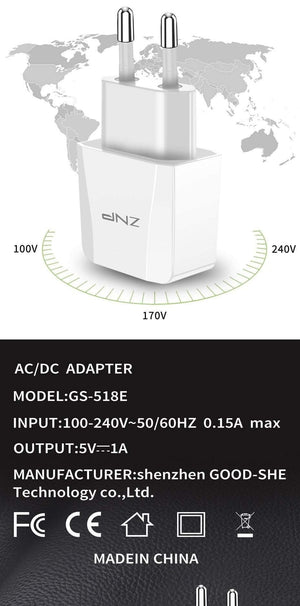 Planet Gates China / 1 Port EU Charger ZNP 2 Ports USB Charger For iPhone X 8 7 iPad Fast Wall Charger EU Adapter For Samsung S9 Xiaomi Mi 8 Mobile Phone Charger