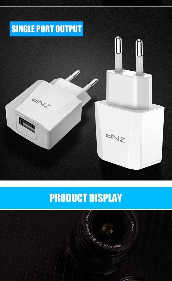 Planet Gates China / 1 Port EU Charger ZNP 2 Ports USB Charger For iPhone X 8 7 iPad Fast Wall Charger EU Adapter For Samsung S9 Xiaomi Mi 8 Mobile Phone Charger