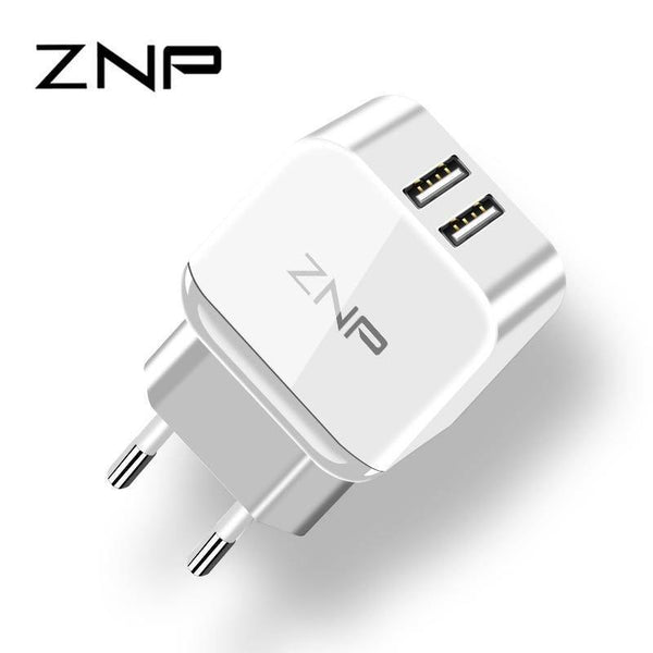 Planet Gates China / 1 Ports Charger ZNP Dual 2 USB Charger For Honor 10 9 lite Mobile Phone EU Charger Plug Travel Wall Charger Adapter For One Plus 6 5T 5 Charger