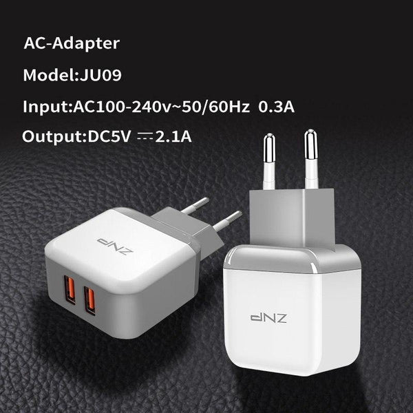 Planet Gates China / 1 Ports Charger ZNP Dual 2 USB Charger For Honor 10 9 lite Mobile Phone EU Charger Plug Travel Wall Charger Adapter For One Plus 6 5T 5 Charger