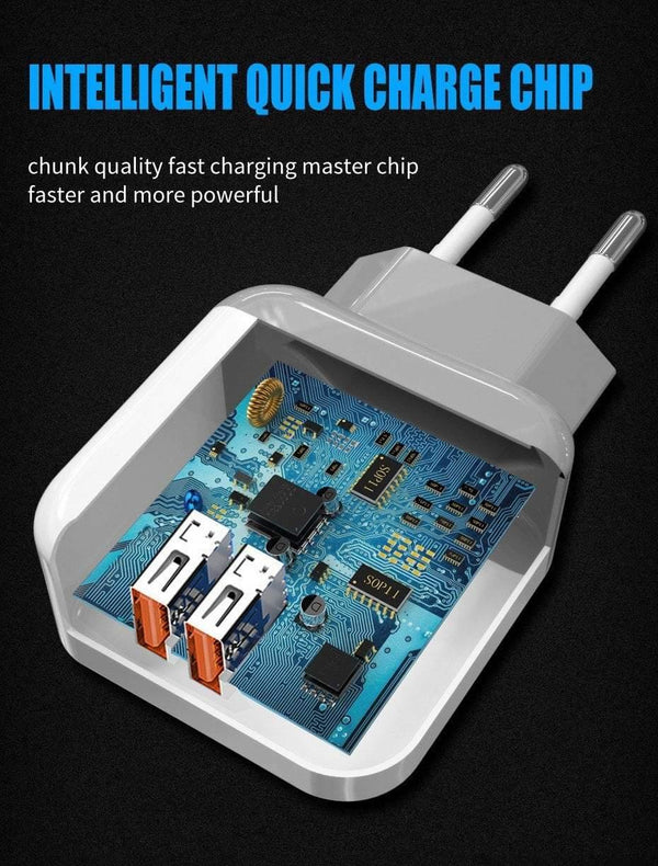 Planet Gates China / 1 Ports Charger ZNP Dual 2 USB Charger For Honor 10 9 lite Mobile Phone EU Charger Plug Travel Wall Charger Adapter For One Plus 6 5T 5 Charger