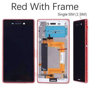 Planet Gates China / 1 SIM Red Frame 5.0 Original Single Dual SIM LCD For SONY Xperia M4 Aqua Display Touch Screen with Frame for SONY Xperia M4 Display E2303 E2333