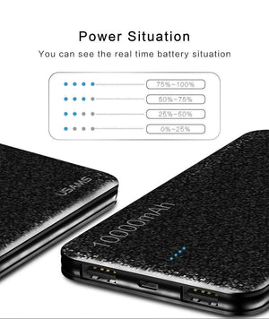Planet Gates China / 10000mah Black USAMS Power Bank 15mm Ultra Slim 10000mAh Powerbank Mobile Phone 2.1A Output 10000mah Universal Phone External Battery