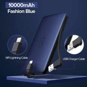 Planet Gates China / 10000mAh Blue USB Ugreen Power Bank 10000mAh For iPhone X 7 Xiaomi External Battery Pack Powerbank For USB iPhone Cable Portable Charger Poverbank