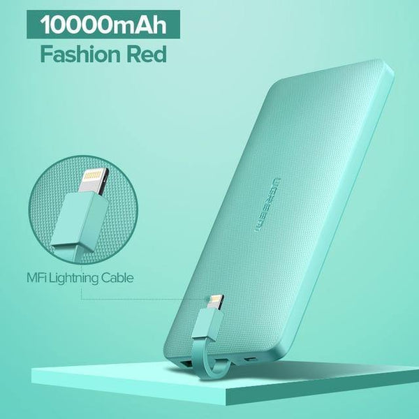 Planet Gates China / 10000mAh Green Ugreen Power Bank 10000mAh For iPhone X 7 Xiaomi External Battery Pack Powerbank For USB iPhone Cable Portable Charger Poverbank
