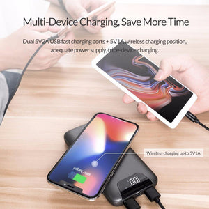 Planet Gates China / 10000mAh ORICO 10000 mAh Power Bank Wireless Charging Powerbank External Battery Power-bank With LED Display for Mobile Phone Tablets