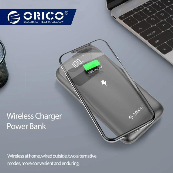 Planet Gates China / 10000mAh ORICO 10000 mAh Power Bank Wireless Charging Powerbank External Battery Power-bank With LED Display for Mobile Phone Tablets