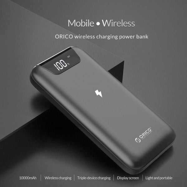Planet Gates China / 10000mAh ORICO 10000 mAh Power Bank Wireless Charging Powerbank External Battery Power-bank With LED Display for Mobile Phone Tablets