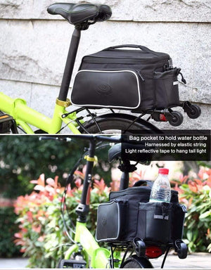 Planet Gates China 10L Roswheel Bicycle Trunk Pannier Bike Rear Carrier Bag Tear-resistant Black Seat Bag Cycling Pouch Handle Bag