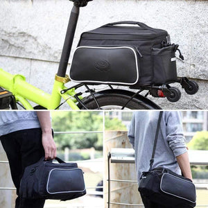 Planet Gates China 10L Roswheel Bicycle Trunk Pannier Bike Rear Carrier Bag Tear-resistant Black Seat Bag Cycling Pouch Handle Bag
