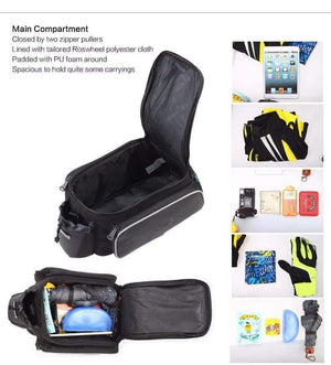 Planet Gates China 10L Roswheel Bicycle Trunk Pannier Bike Rear Carrier Bag Tear-resistant Black Seat Bag Cycling Pouch Handle Bag