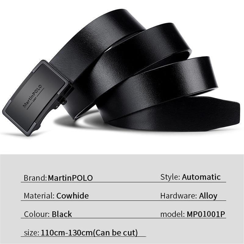 Planet Gates China / 110cm Men Belt Genuine Leather Automatic Buckle Luxury Brand Male Belts Black Strap Original Natural Cowskin