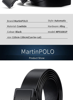 Planet Gates China / 110cm Men Belt Genuine Leather Automatic Buckle Luxury Brand Male Belts Black Strap Original Natural Cowskin