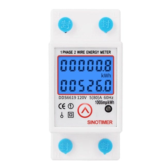 Planet Gates Din Rail Digital Single Phase Reset Zero Energy Meter kWh Voltage Current Power Consumption Meter Wattmeter Electricity 220V AC