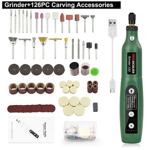 Planet Gates China / 126PC G Grinder Set NEWACALOX USB Charging Variable Speed Mini Grinder Machine Rotary Tools Kit Grinder Set with 126pcs Engraving Accessories Kit