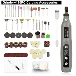 Planet Gates China / 126PC GR Grinder Set NEWACALOX USB Charging Variable Speed Mini Grinder Machine Rotary Tools Kit Grinder Set with 126pcs Engraving Accessories Kit